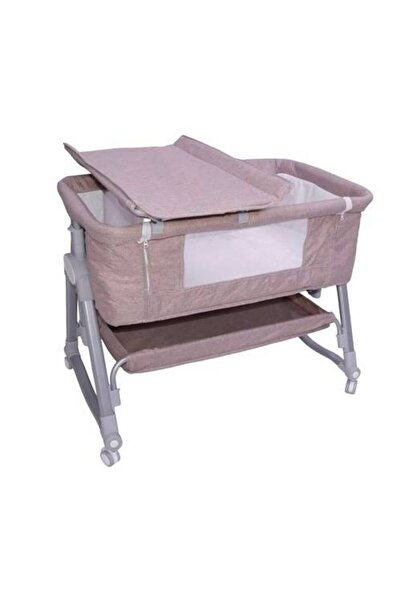 LATAFAH سريراطفال (نكست تو مي) مع طاولة غيار ناموسية يتحول الي مهد هزاز-سلة ت...