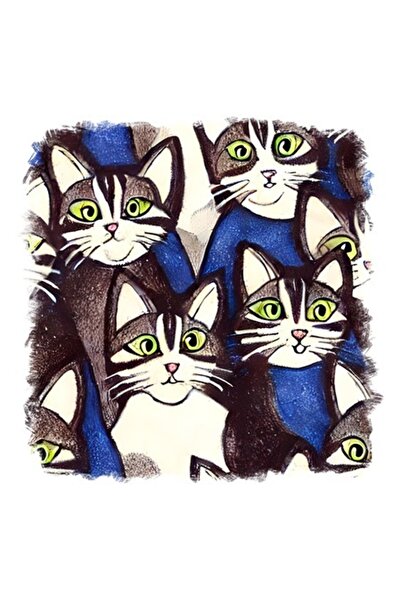 OEM Autocolant decorativ, pisici, gri, 55 cm