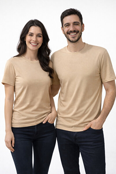 %100 Pamuk Tişört Basic Model Yumuşak Dokulu rahat kalıp Unisex
