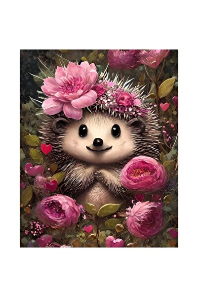 OEM Διακοσμητικό αυτοκόλλητο, σκαντζόχοιρος, καφέ, 75 εκ.