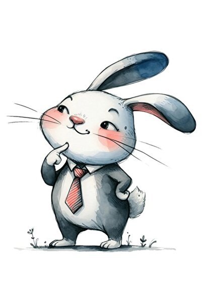 OEM Decorative Sticker, Rabbit, Gray