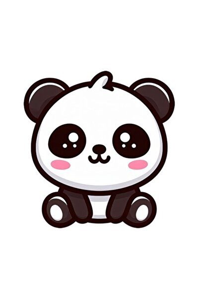 OEM Decorative Sticker, Panda Bear, Black