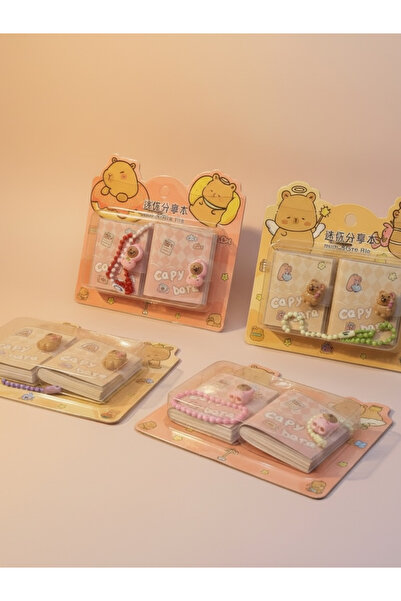 ÖZ OFİS Capybara Kapibara Tasarımlı 2'li Mini Defter Seti - Mini Figürlü