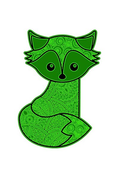 OEM Διακοσμητικό αυτοκόλλητο, Μάνταλα, Αλεπού, Πράσινο, 85 εκ.