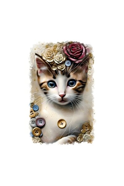 OEM Διακοσμητικό αυτοκόλλητο, Γάτα, Λευκό, 85 εκ.