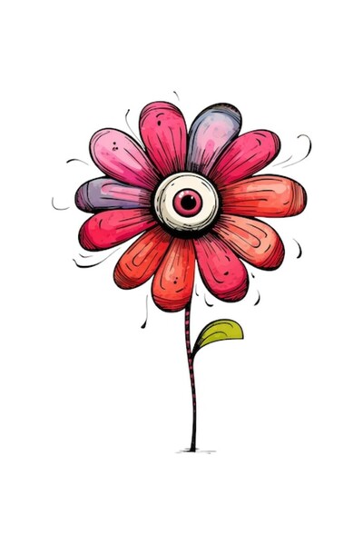 OEM Autocolant auto, Floare frumoasă, Roșu, 30 cm