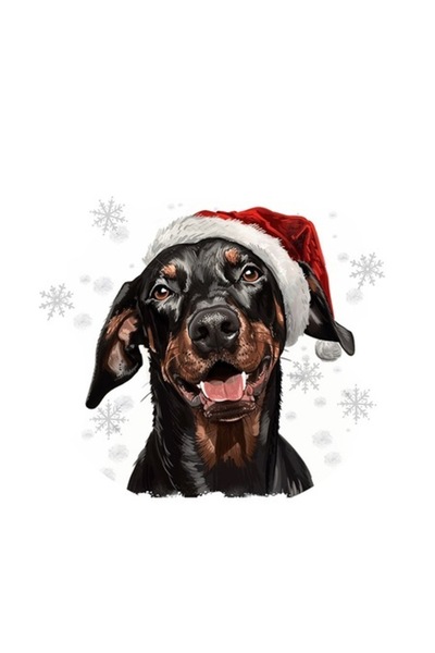 OEM Διακοσμητικό αυτοκόλλητο, Χριστούγεννα, Ντόμπερμαν, Πολύχρωμο