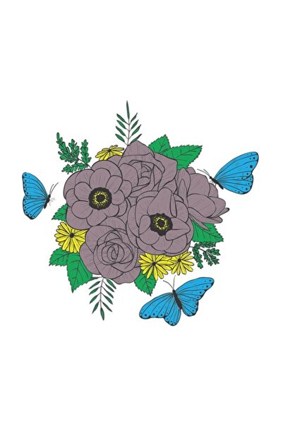 OEM Decorative Sticker, Flower Bouquet, Gray, 60 cm