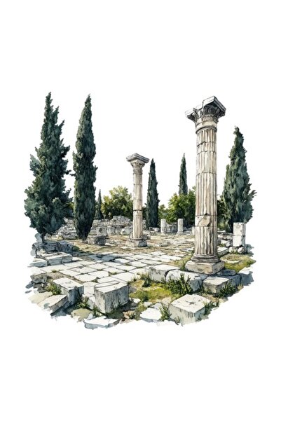 OEM Διακοσμητικό αυτοκόλλητο, Μνημείο, Αθήνα, Πολύχρωμο