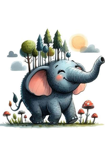 OEM Διακοσμητικό αυτοκόλλητο, ελέφαντας, γκρι