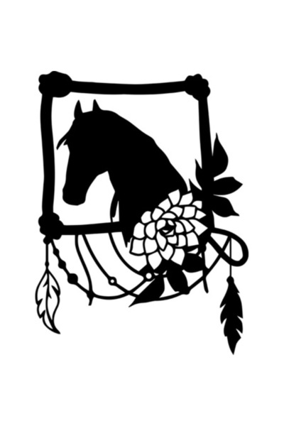 OEM Διακοσμητικό αυτοκόλλητο, Άλογο, Μαύρο, 79 εκ.