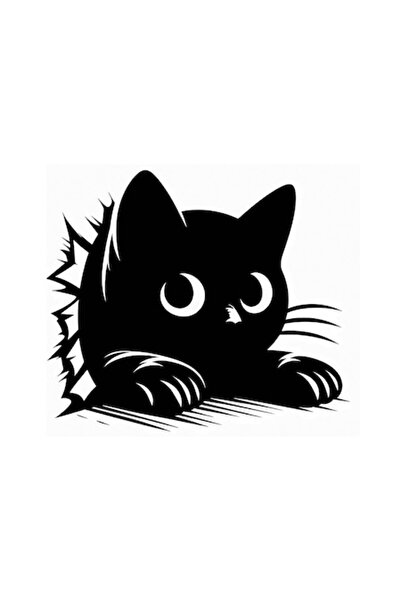 OEM Decorative Sticker, Cat, Black