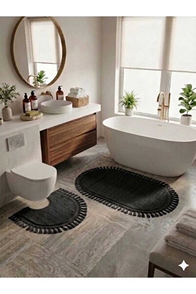 ALTUN CARPET Set de covor oval modern, 2 piese, 60x100+50x60, din pluș PPONPO...