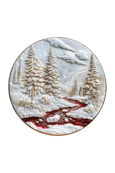 OEM Διακοσμητικό Αυτοκόλλητο, Χριστούγεννα, Δέντρα, Κρέμα