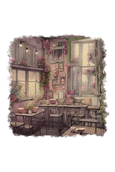 OEM Autocolant decorativ, Cafenea, Roz, 55 cm