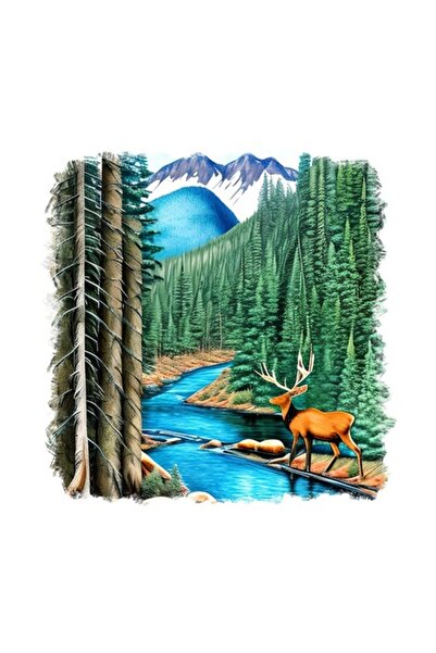 OEM Διακοσμητικό αυτοκόλλητο, ελάφι, καφέ, 55 εκ.