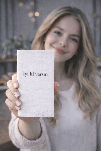 Palo Santo (1 ADET) İYİ Kİ VARSIN YAZILI BASKILI PEÇETE – SEVGİ MESAJLI DEKOR...