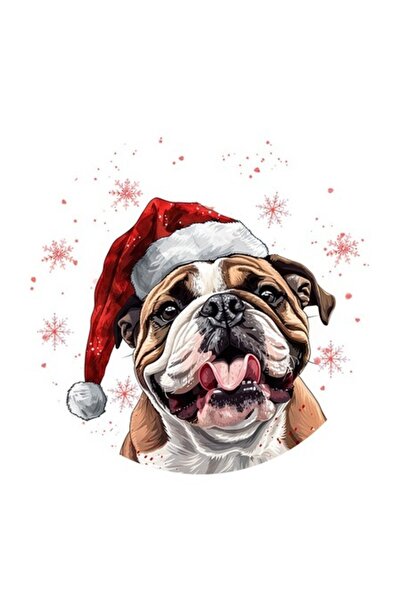 OEM Διακοσμητικό αυτοκόλλητο, Χριστούγεννα, Μπουλντόγκ, Πολύχρωμο