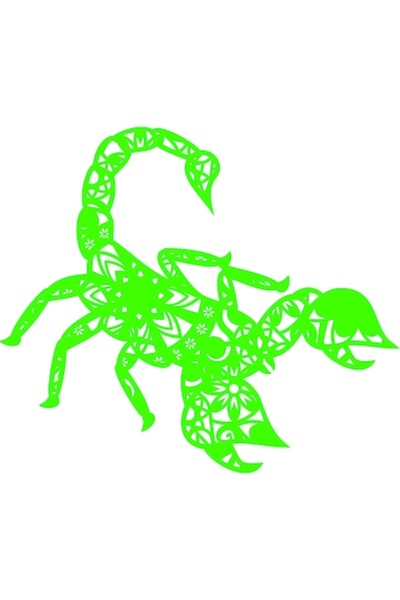 OEM Διακοσμητικό αυτοκόλλητο, Μάνταλα, Σκορπιός, Πράσινο, 69 εκ.