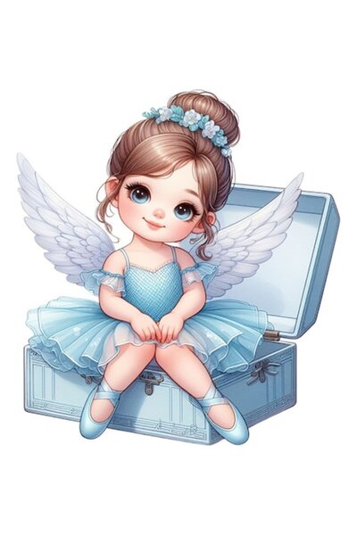 OEM Autocolant decorativ, balerină, albastru