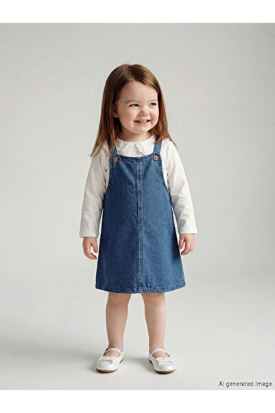 LC Waikiki UZG STORE'dan Stil Sahiplerine Kız Bebek Jean Salopet Elbise ve T-...