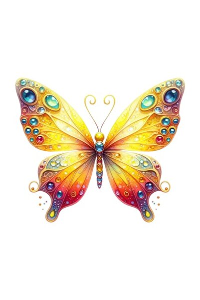 OEM Διακοσμητικό αυτοκόλλητο, πεταλούδα, πολύχρωμο