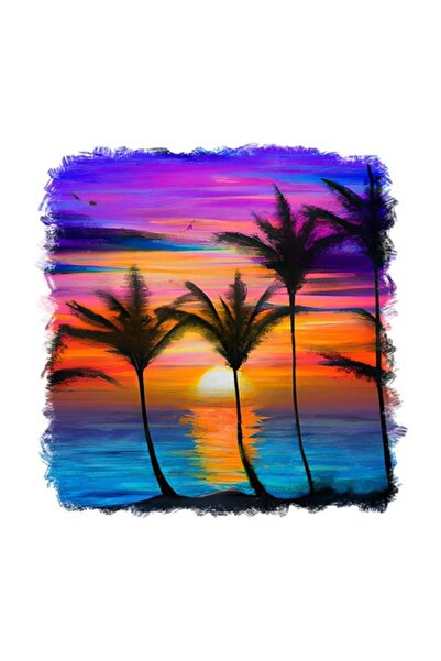 OEM Διακοσμητικό αυτοκόλλητο, παραλίας, πορτοκαλί, 55 εκ.