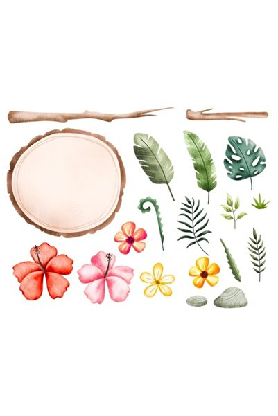 OEM Διακοσμητικό αυτοκόλλητο, Στοιχεία Δάσους, Φύλλα, Λουλούδια