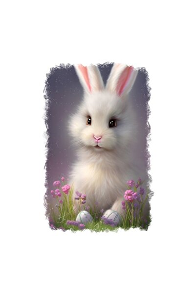 OEM Διακοσμητικό αυτοκόλλητο, λαγουδάκι, λευκό, 85 εκ.