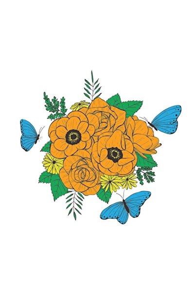 OEM Decorative Sticker, Flower Bouquet, Brown, 60 cm