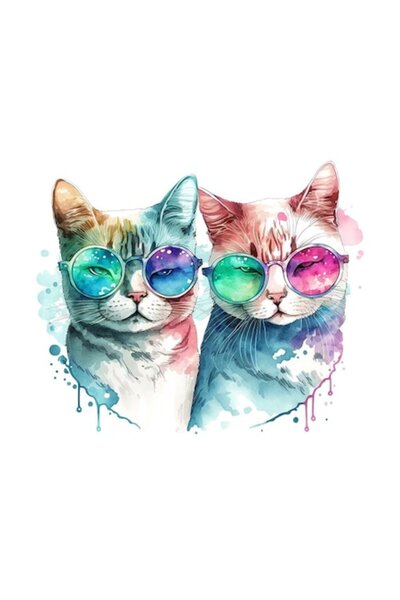 OEM Διακοσμητικό αυτοκόλλητο ζευγάρι γάτες