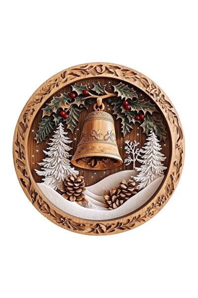 OEM Διακοσμητικό Αυτοκόλλητο, Χριστούγεννα, Κουδούνι, Καφέ