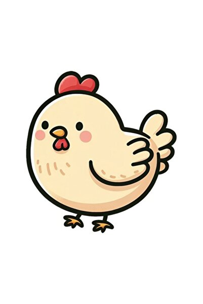 OEM Διακοσμητικό Αυτοκόλλητο, Κότα, Κίτρινο