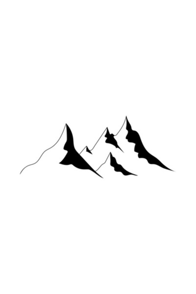 OEM Decorative Sticker, Mountains, Black