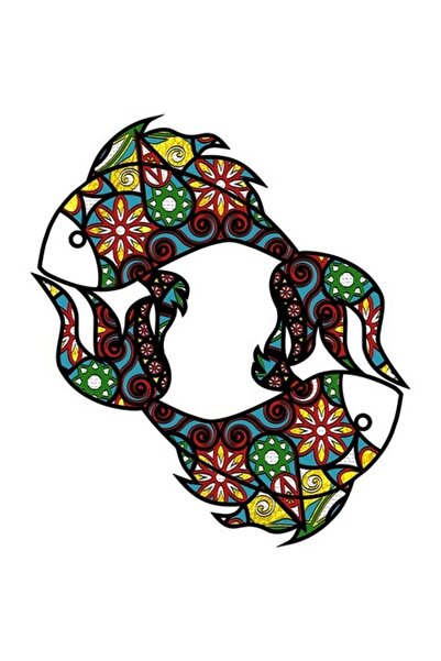 OEM Διακοσμητικό αυτοκόλλητο, Μάνταλα, Ψάρι, Πολύχρωμο, 68 εκ.