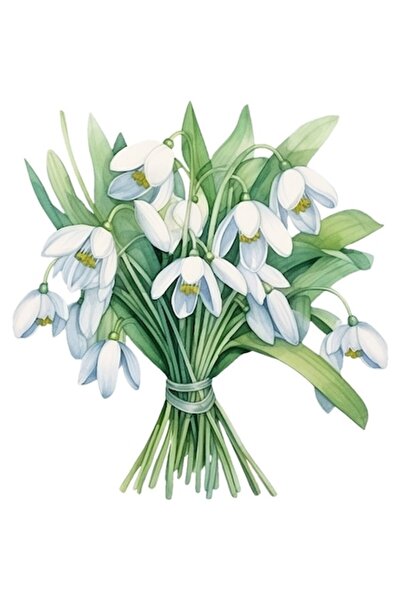 OEM Decorative Sticker, Snowdrops, Green