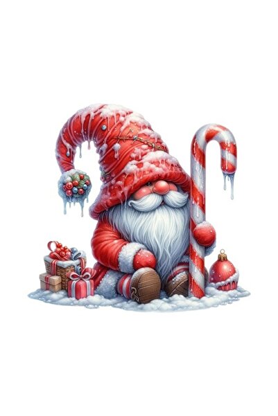 OEM Autocolant decorativ, Crăciun, Gnome, Roșu