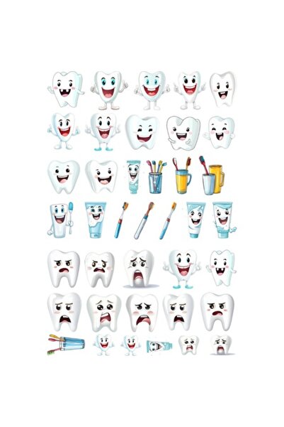 OEM Autocolant decorativ, Igienă dentară cu 39 de mini-autocolante
