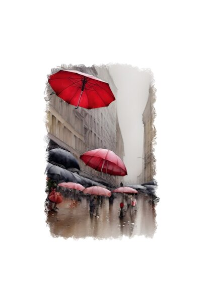 OEM Διακοσμητικό αυτοκόλλητο, ομπρέλες, πολύχρωμες, 85 εκ.