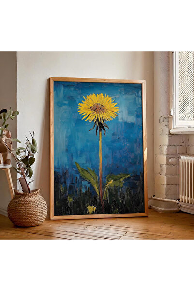 Tuba Decor Tablou cu floare de păpădie, cu ramă din lemn, pentru sufragerie, ...