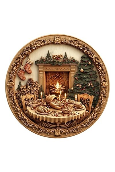 OEM Autocolant decorativ, Crăciun, Cină, Maro