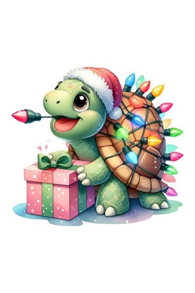 OEM Διακοσμητικό Αυτοκόλλητο, Χριστούγεννα, Χελώνα, Πράσινο