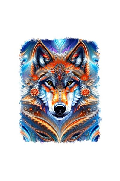 OEM Decorative Sticker, Wolf, Blue, 70 cm
