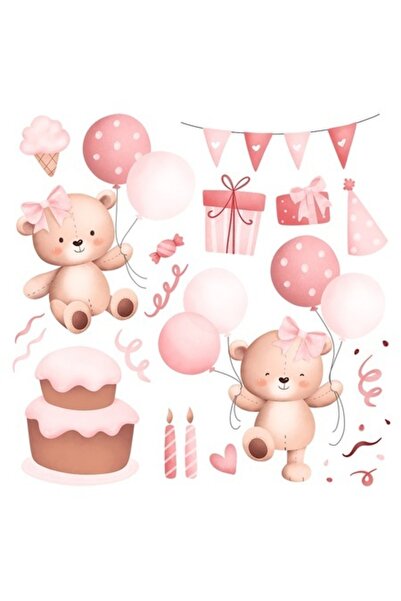 OEM Διακοσμητικό αυτοκόλλητο, αρκούδες, μπαλόνια