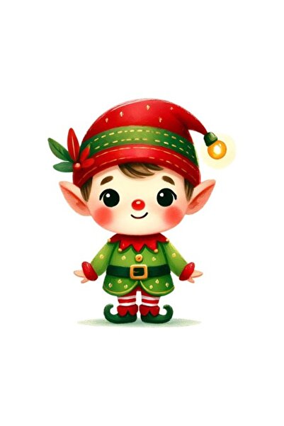 OEM Διακοσμητικό Αυτοκόλλητο, Χριστούγεννα, Ξωτικό, Πράσινο