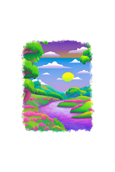 OEM Διακοσμητικό αυτοκόλλητο, Ποτάμι, Πράσινο, 70 εκ.