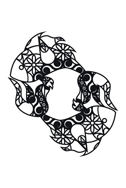 OEM Διακοσμητικό αυτοκόλλητο, Μάνταλα, Ψάρι, Μαύρο, 68 εκ.