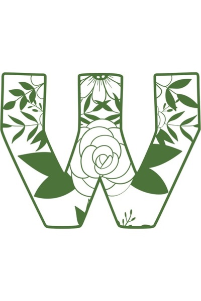 OEM Autocolant decorativ, Litera W, Verde, 76 cm