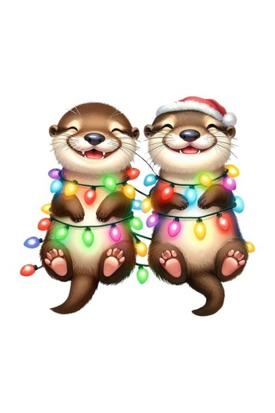 OEM Декоративен стикер, Коледа, Видра, Кафяв