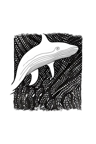 OEM Decorative Sticker, Whale, Gray, 55 cm